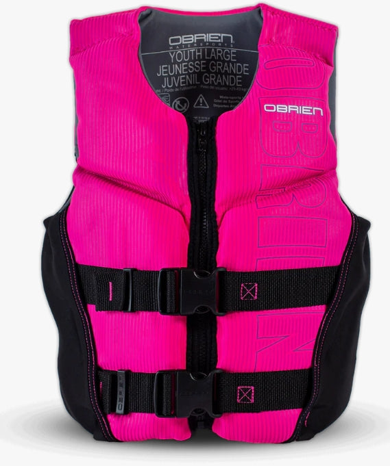 O'Brien Youth Flex V-Back Life Jackets - Pink (Small)