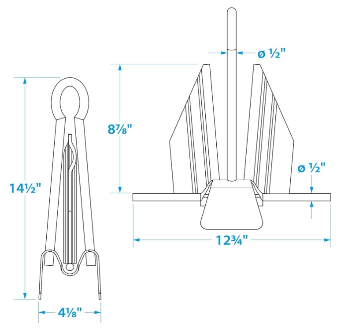 Seachoice Utility Anchor – Hot-Dipped Galvanized Steel