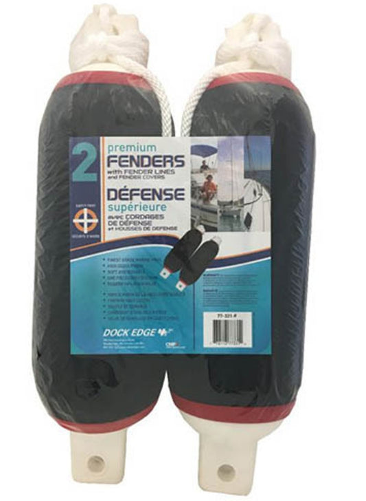 Dock Edge Fenders with Covers and Lines 2 Pack